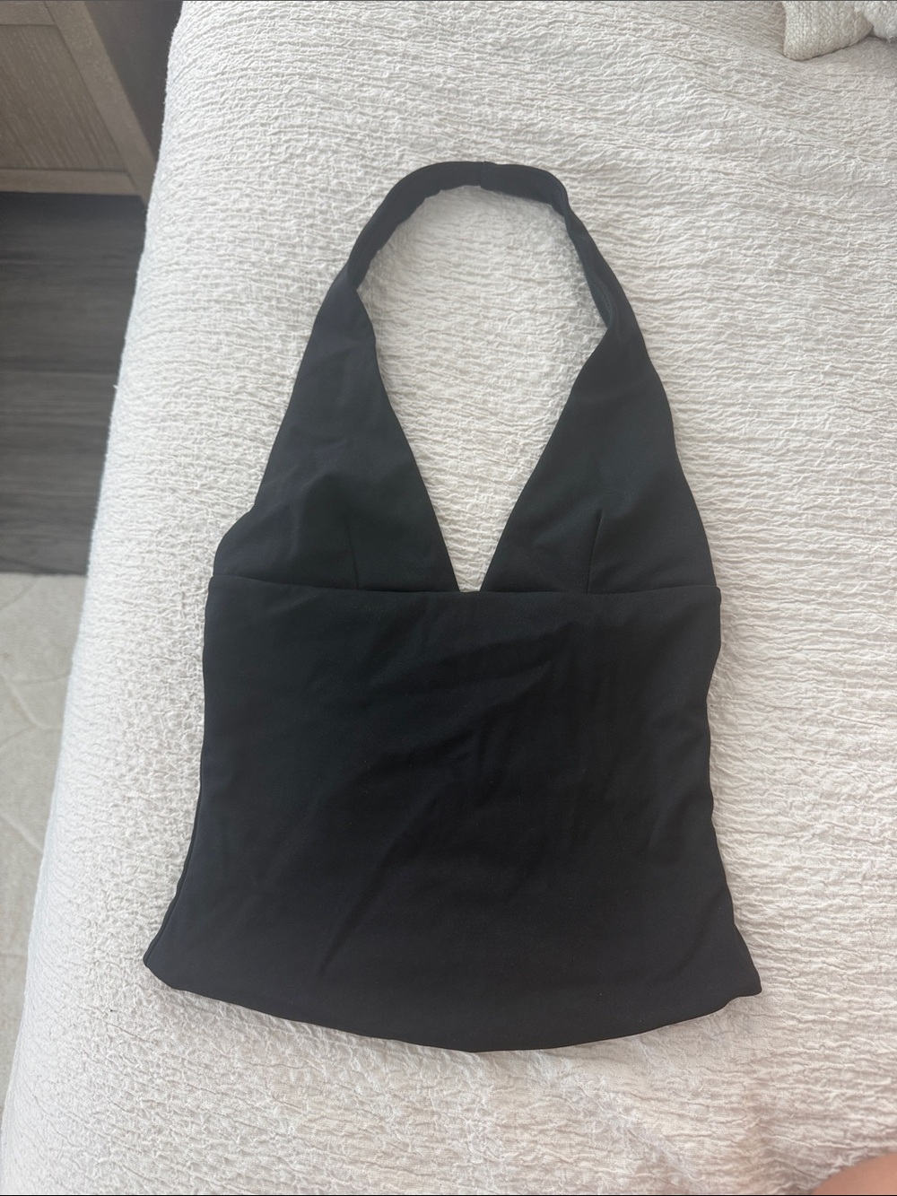 CSB Black Halter V-Neck Top
